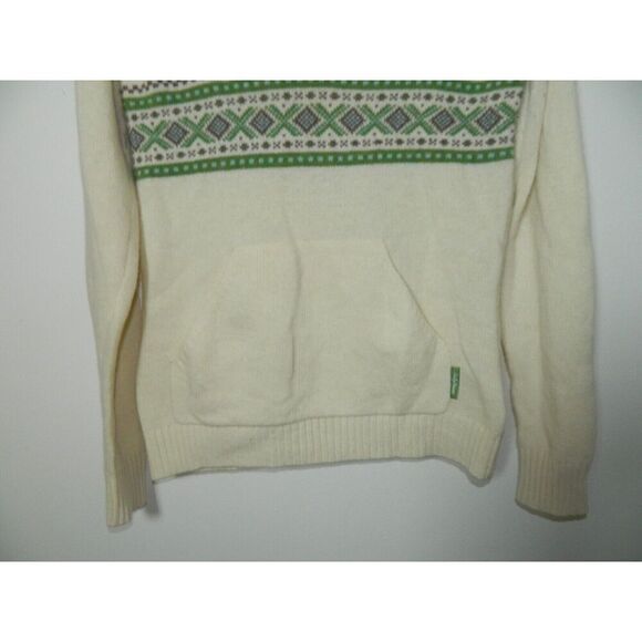 Helly Hansen Sweater Size Small Ivory Green Fair Isle Wool Knit - Picture 7 of 11